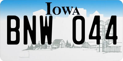 IA license plate BNW044