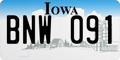 IA license plate BNW091