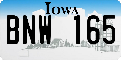 IA license plate BNW165