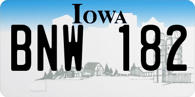 IA license plate BNW182