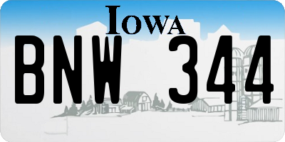 IA license plate BNW344