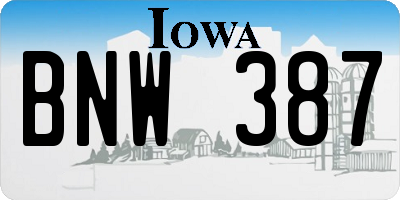 IA license plate BNW387