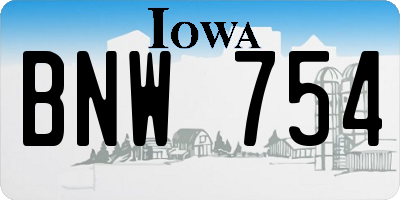 IA license plate BNW754