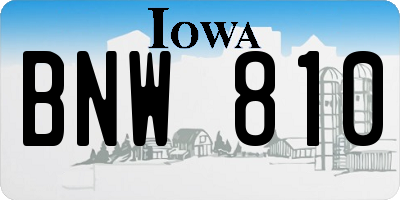 IA license plate BNW810