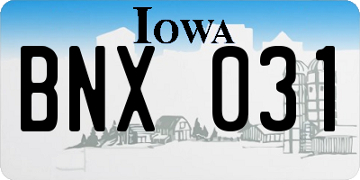 IA license plate BNX031