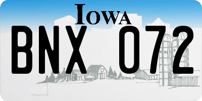 IA license plate BNX072
