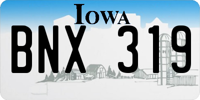 IA license plate BNX319