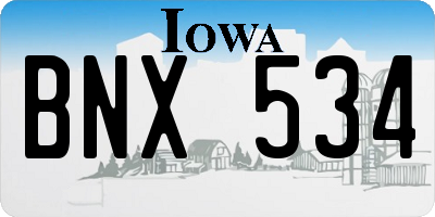 IA license plate BNX534