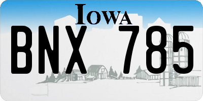 IA license plate BNX785