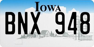 IA license plate BNX948