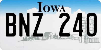 IA license plate BNZ240
