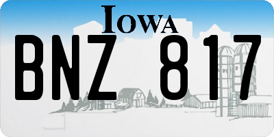 IA license plate BNZ817