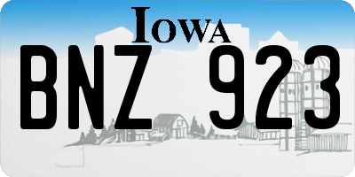 IA license plate BNZ923