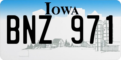 IA license plate BNZ971