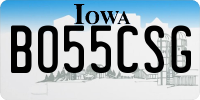 IA license plate BO55CSG