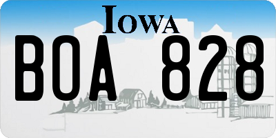 IA license plate BOA828
