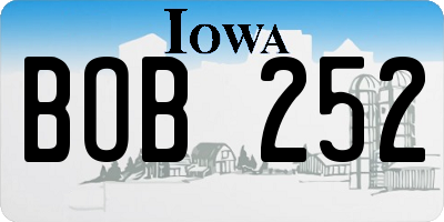 IA license plate BOB252
