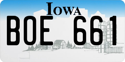 IA license plate BOE661