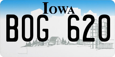 IA license plate BOG620