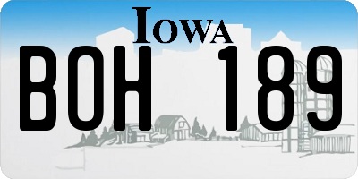 IA license plate BOH189