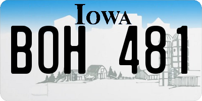 IA license plate BOH481