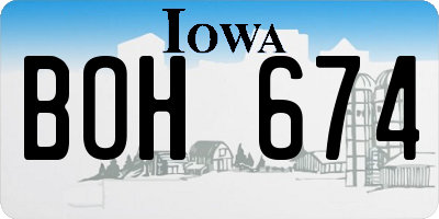 IA license plate BOH674