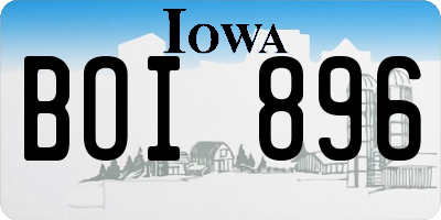 IA license plate BOI896