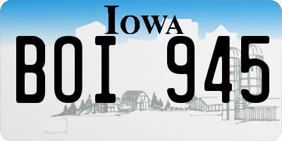 IA license plate BOI945