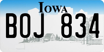 IA license plate BOJ834