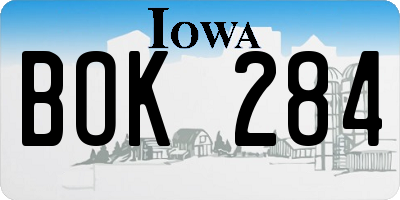 IA license plate BOK284