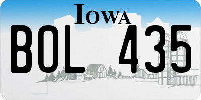 IA license plate BOL435