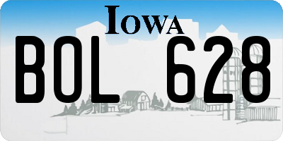 IA license plate BOL628