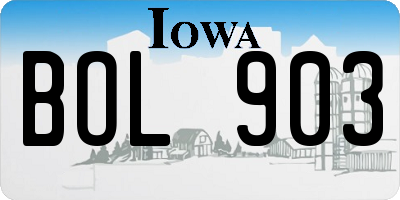IA license plate BOL903