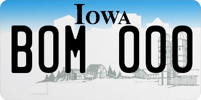 IA license plate BOM000