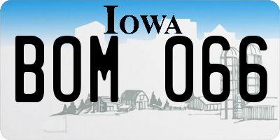 IA license plate BOM066