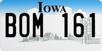 IA license plate BOM161