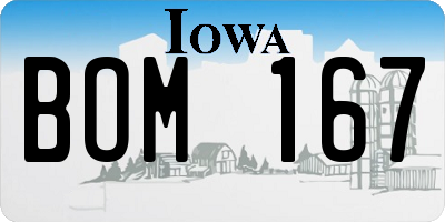 IA license plate BOM167