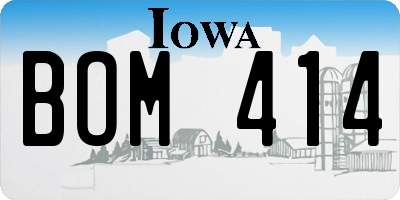 IA license plate BOM414