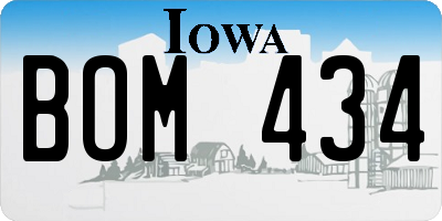 IA license plate BOM434