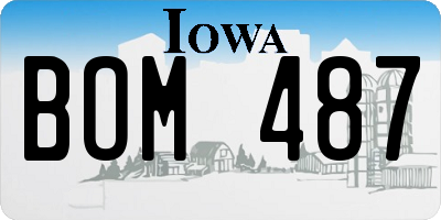 IA license plate BOM487