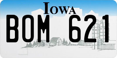 IA license plate BOM621