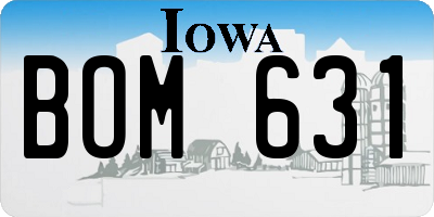 IA license plate BOM631