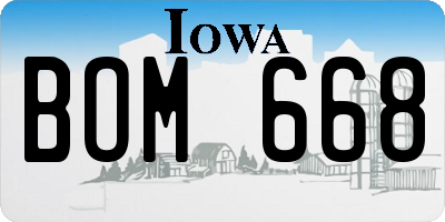 IA license plate BOM668
