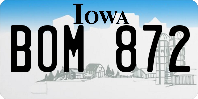 IA license plate BOM872