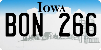 IA license plate BON266