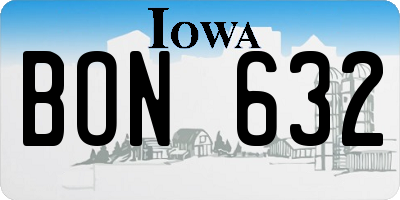 IA license plate BON632