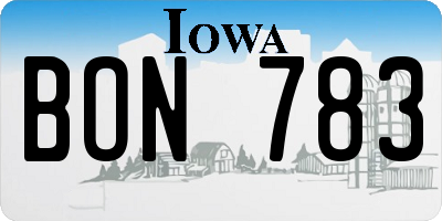 IA license plate BON783