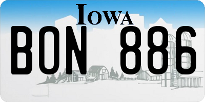 IA license plate BON886