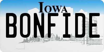 IA license plate BONFIDE