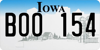 IA license plate BOO154